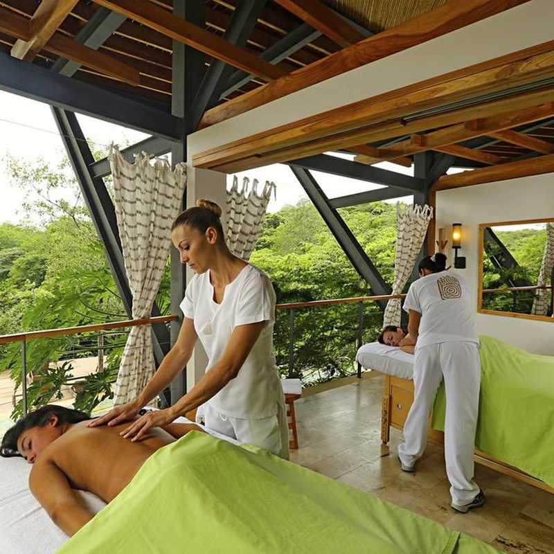 Two women receiving a massage
